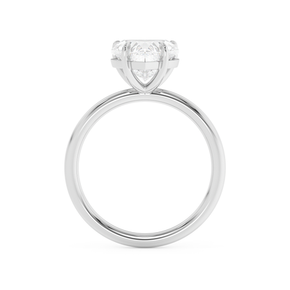 Emerald Solitaire Lab Grown Diamond Engagement Ring
