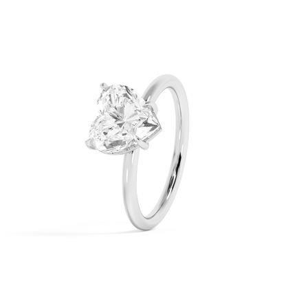 Emerald Solitaire Lab Grown Diamond Engagement Ring