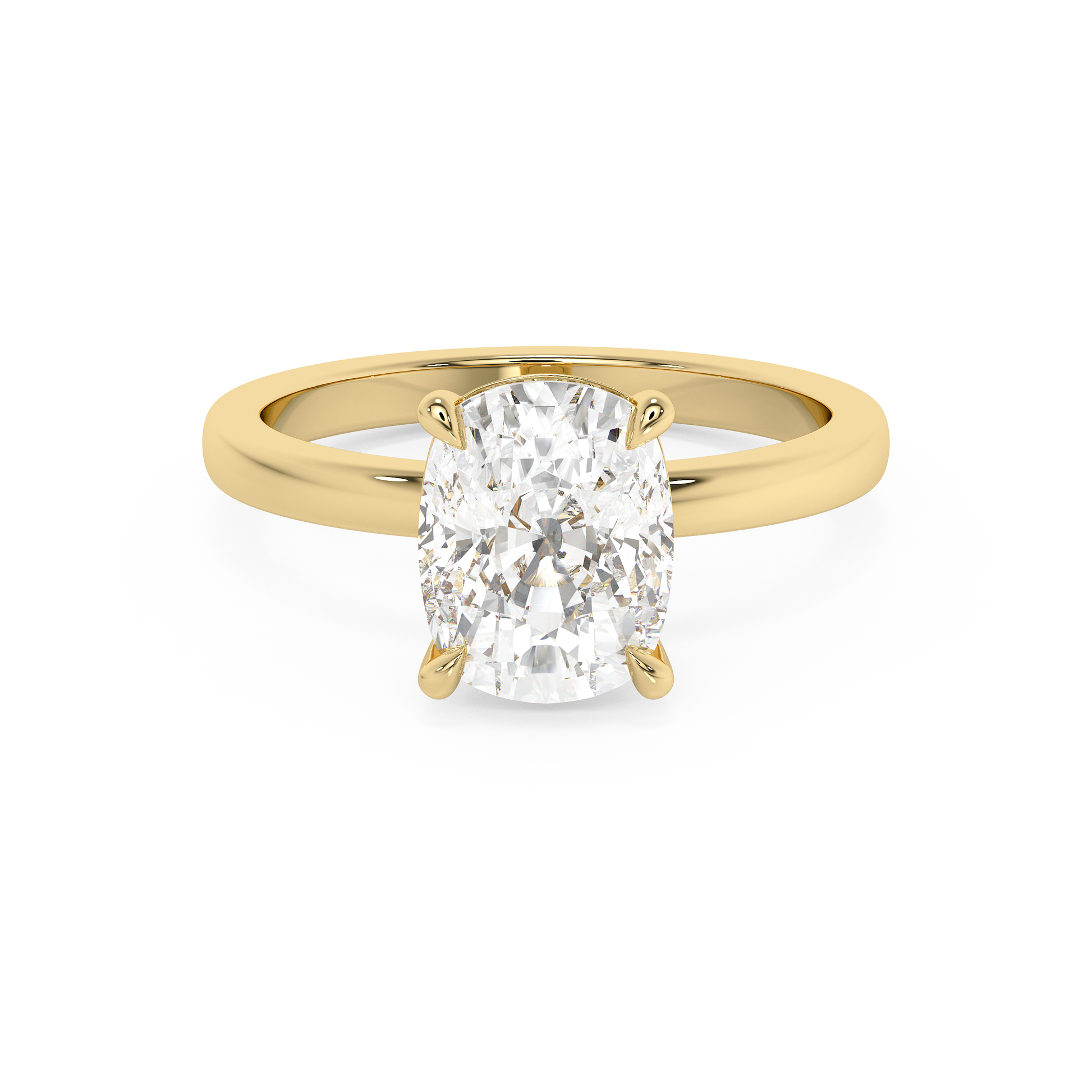 Emerald Solitaire Lab Grown Diamond Engagement Ring