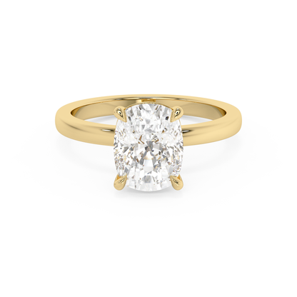Emerald Solitaire Lab Grown Diamond Engagement Ring