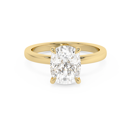 Emerald Solitaire Lab Grown Diamond Engagement Ring