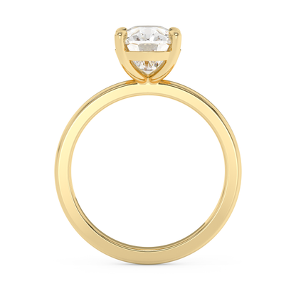 Emerald Solitaire Lab Grown Diamond Engagement Ring