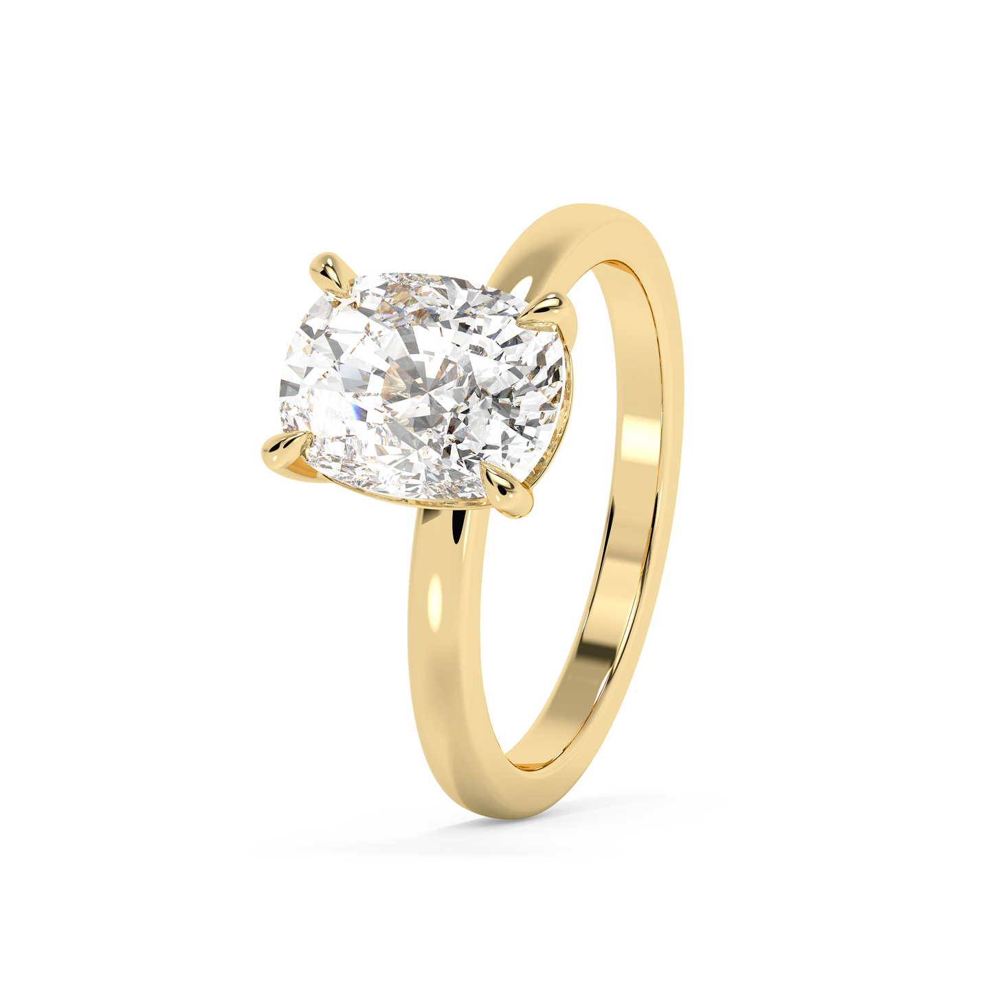 Emerald Solitaire Lab Grown Diamond Engagement Ring