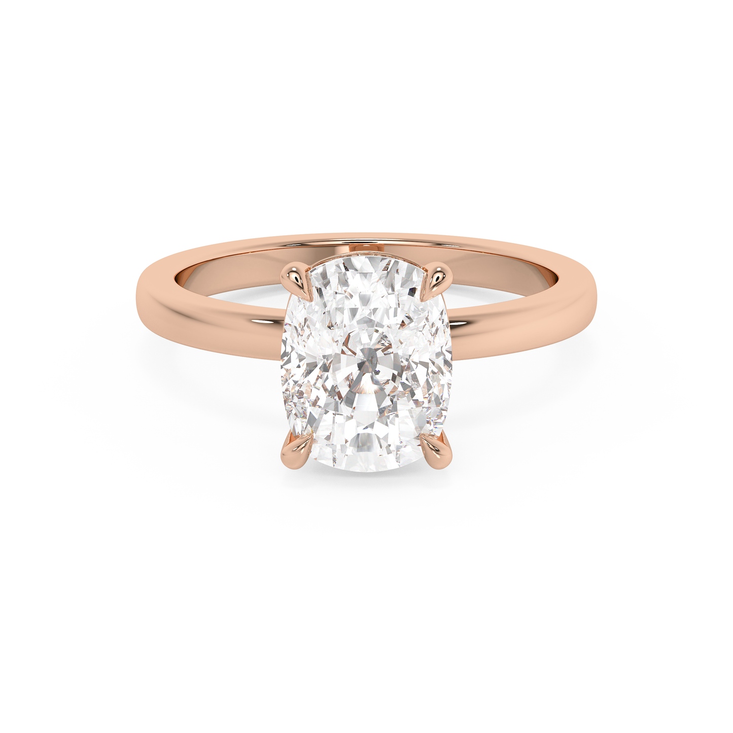 Emerald Solitaire Lab Grown Diamond Engagement Ring