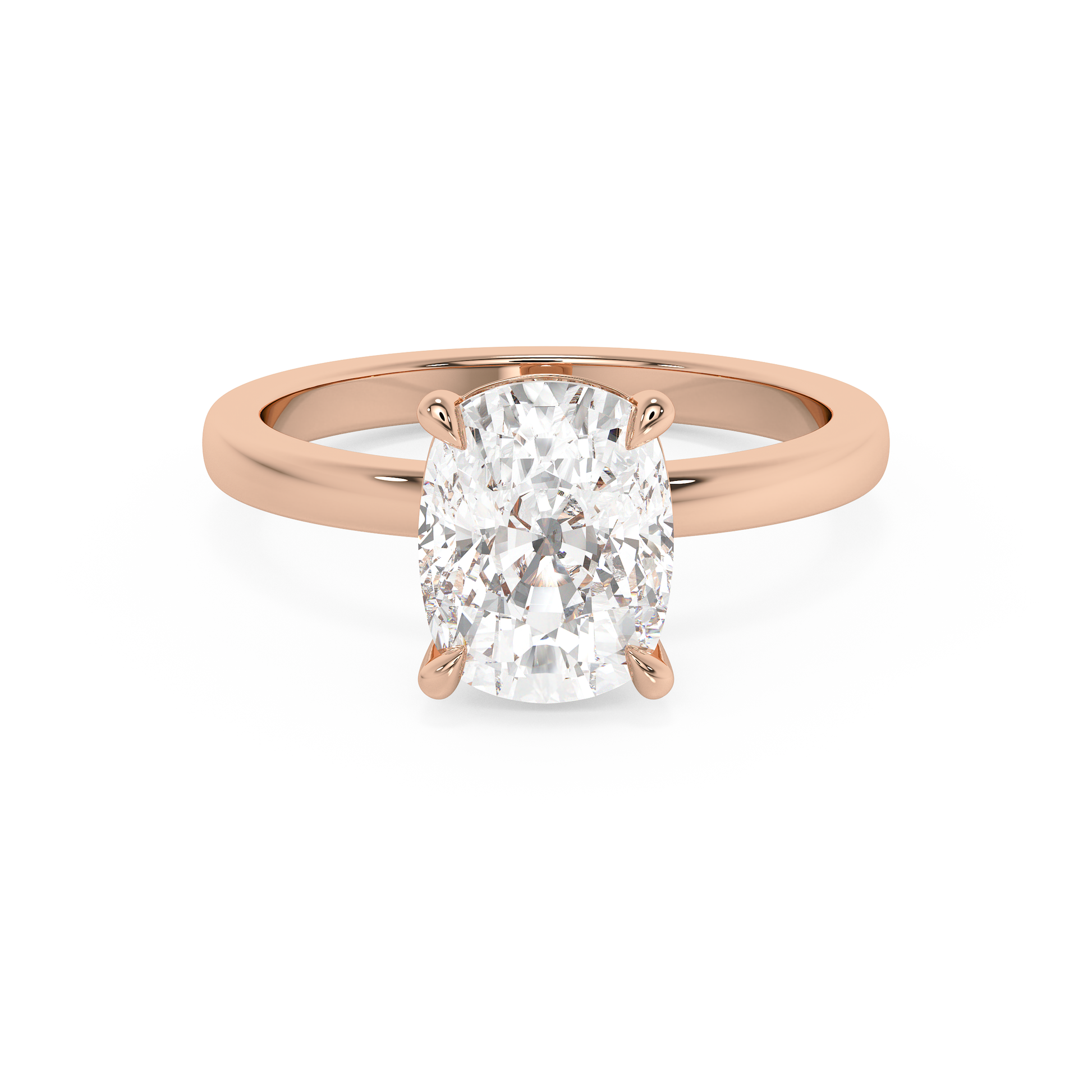 Emerald Solitaire Lab Grown Diamond Engagement Ring