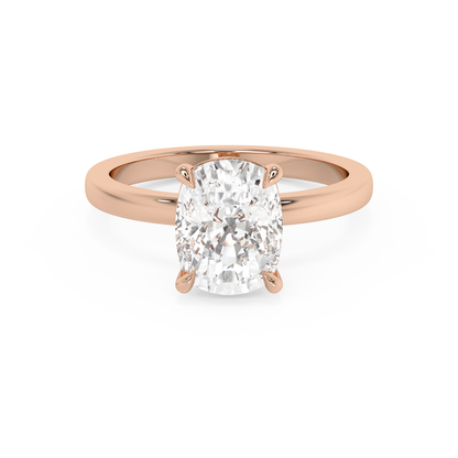 Emerald Solitaire Lab Grown Diamond Engagement Ring