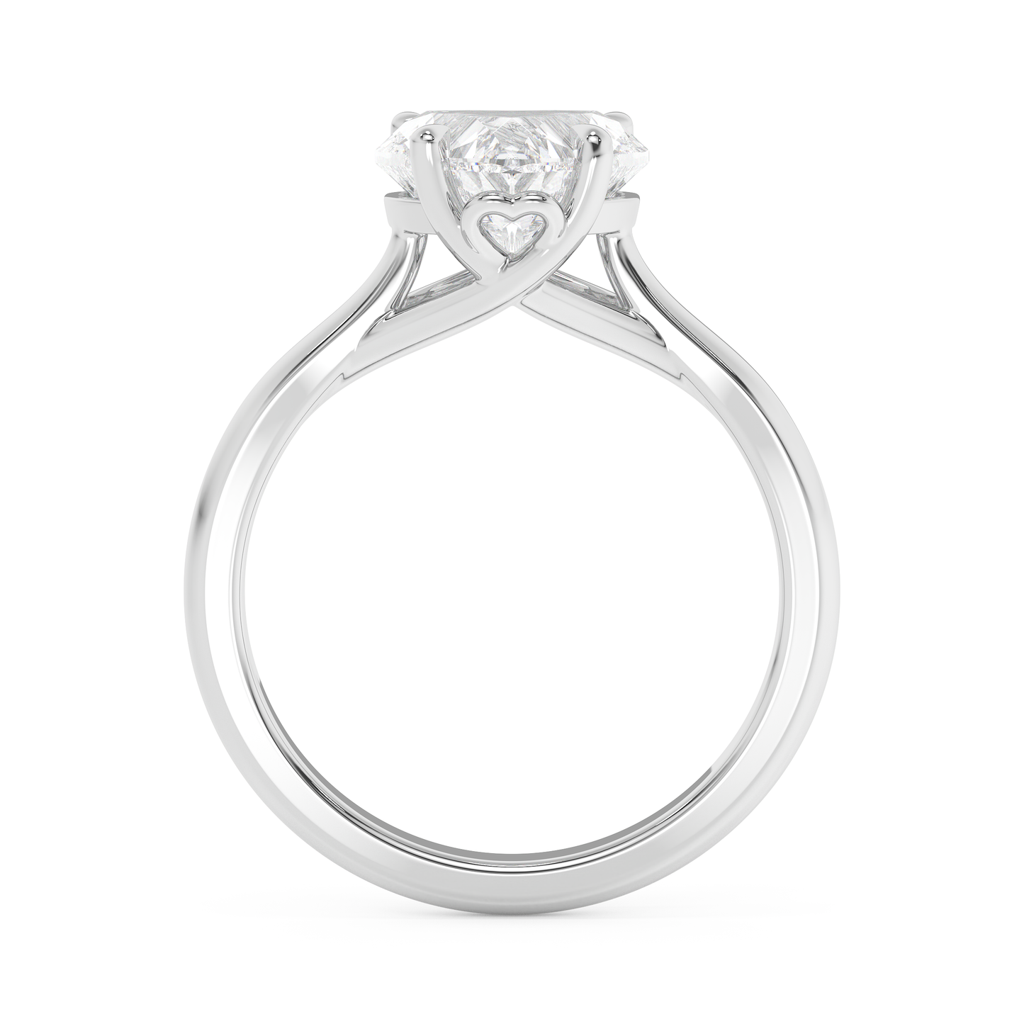 Emerald Solitaire Lab Grown Diamond Engagement Ring