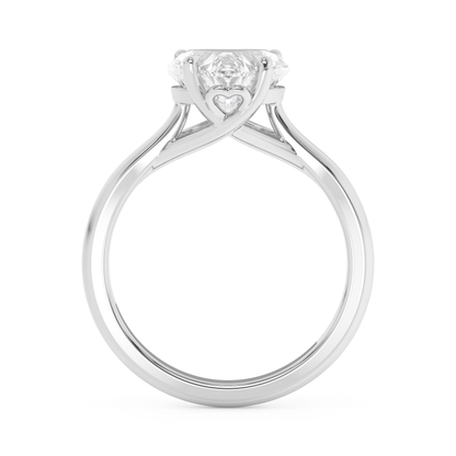 Emerald Solitaire Lab Grown Diamond Engagement Ring