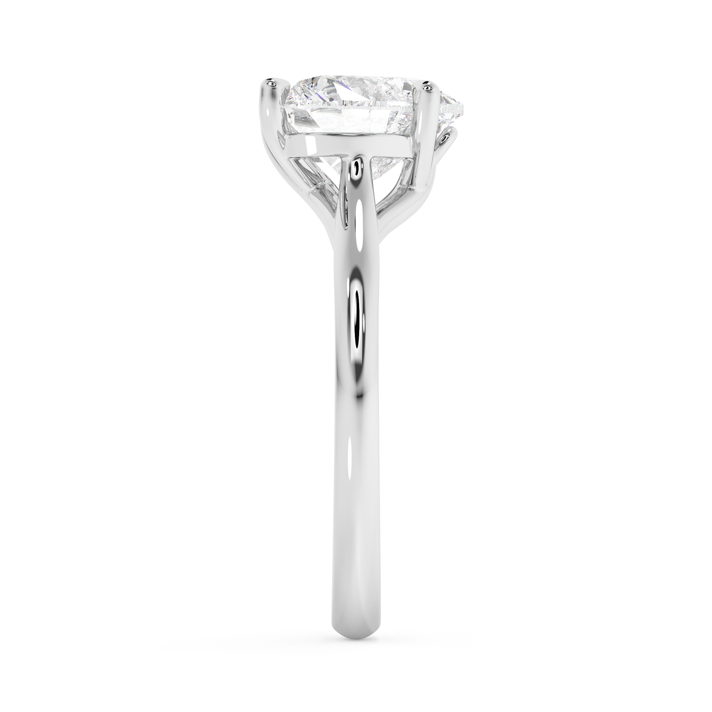 Emerald Solitaire Lab Grown Diamond Engagement Ring