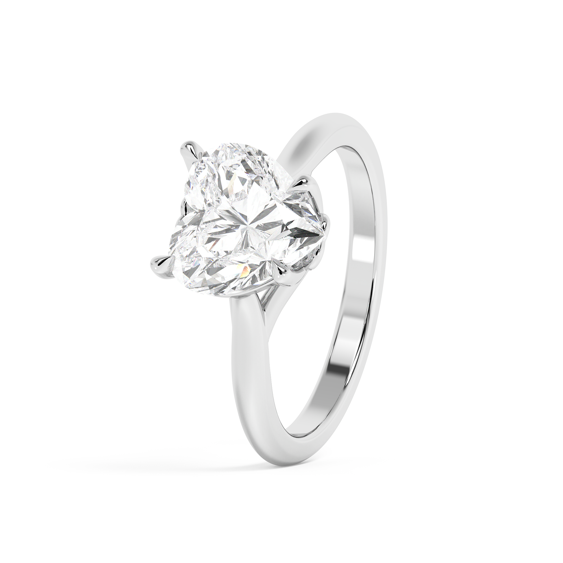 Emerald Solitaire Lab Grown Diamond Engagement Ring