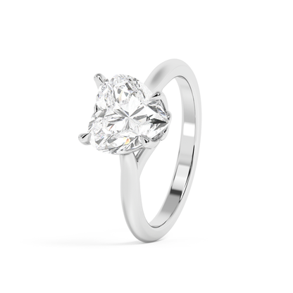 Emerald Solitaire Lab Grown Diamond Engagement Ring
