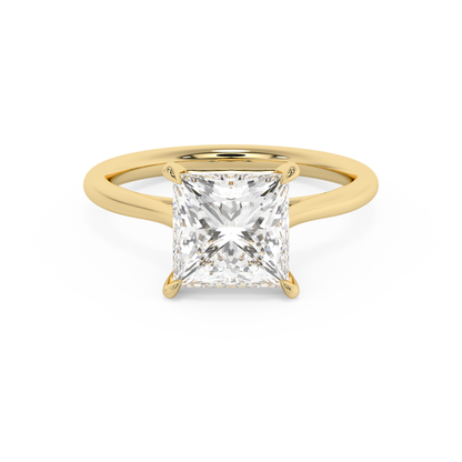 Emerald Solitaire Lab Grown Diamond Engagement Ring