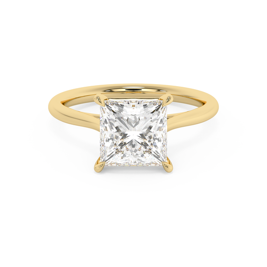 Emerald Solitaire Lab Grown Diamond Engagement Ring