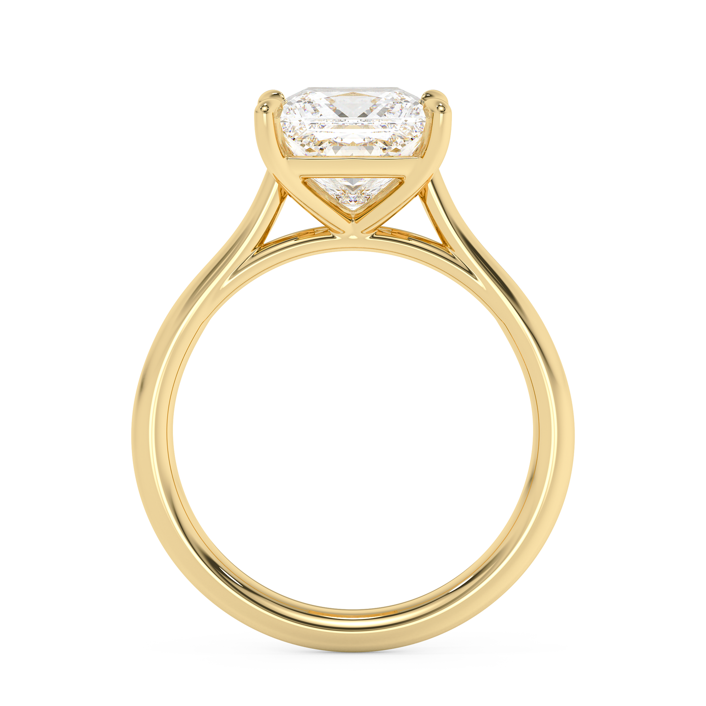 Emerald Solitaire Lab Grown Diamond Engagement Ring