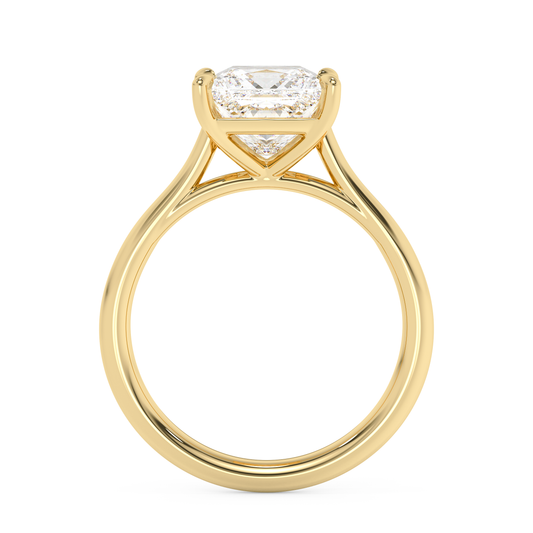 Emerald Solitaire Lab Grown Diamond Engagement Ring