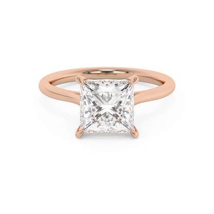 Emerald Solitaire Lab Grown Diamond Engagement Ring