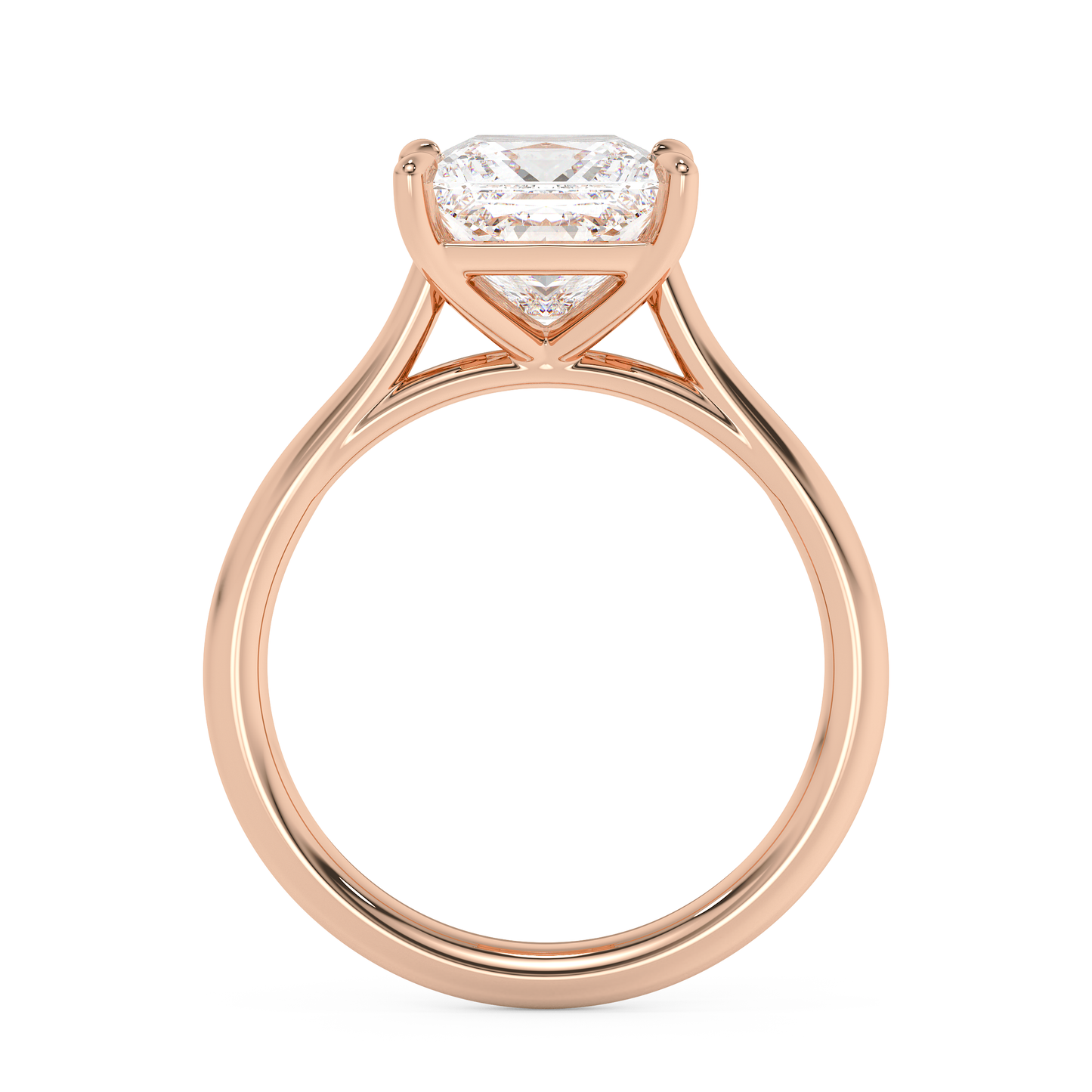 Emerald Solitaire Lab Grown Diamond Engagement Ring