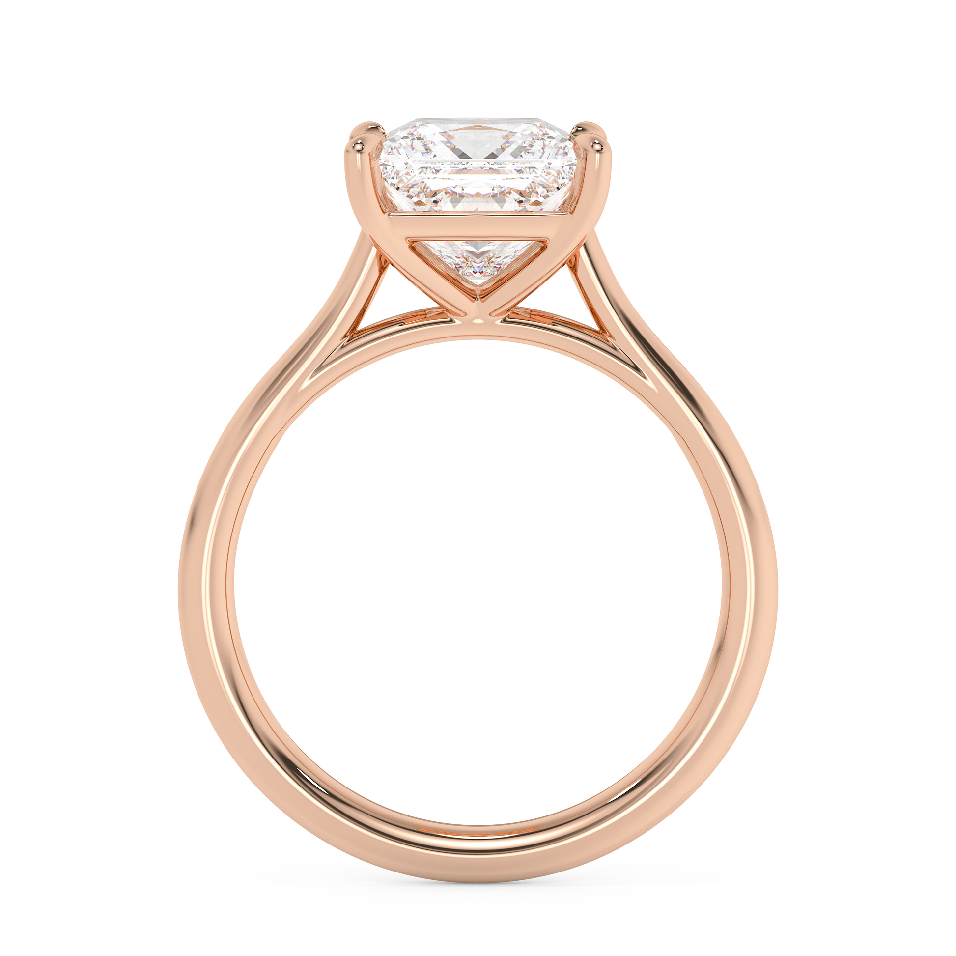 Emerald Solitaire Lab Grown Diamond Engagement Ring