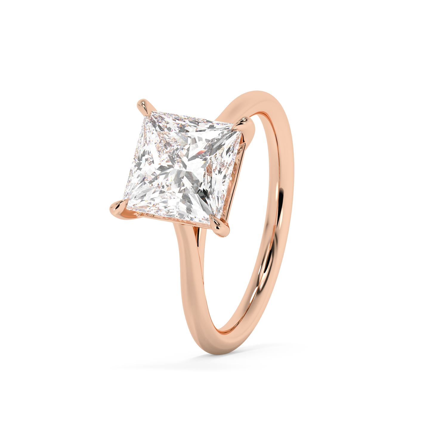 Emerald Solitaire Lab Grown Diamond Engagement Ring