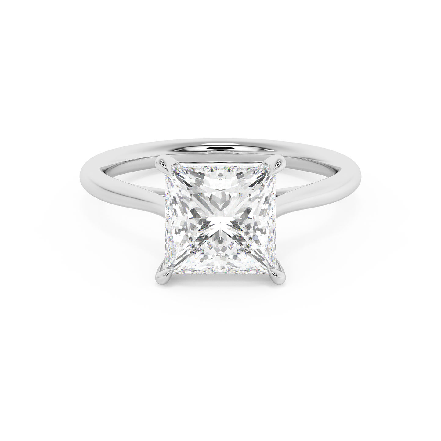 Emerald Solitaire Lab Grown Diamond Engagement Ring