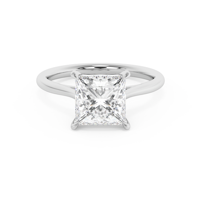 Emerald Solitaire Lab Grown Diamond Engagement Ring