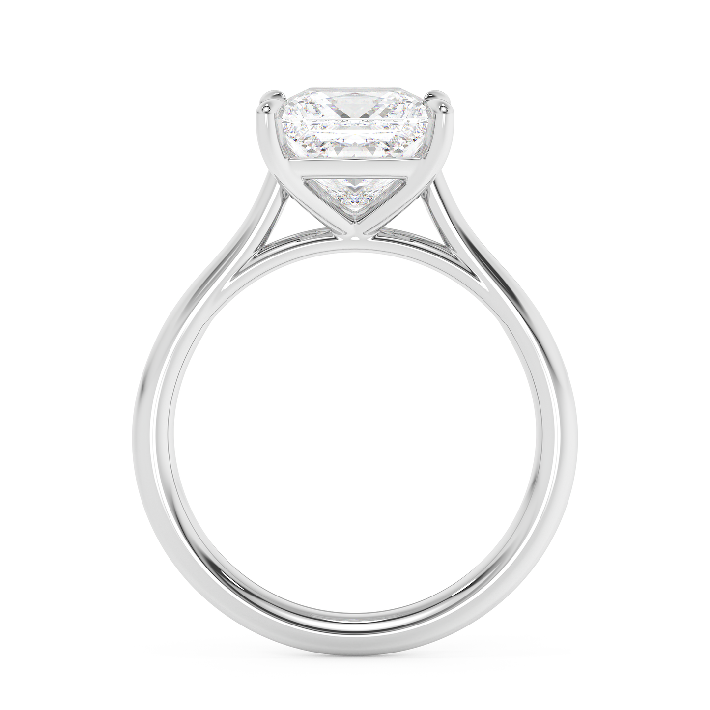 Emerald Solitaire Lab Grown Diamond Engagement Ring
