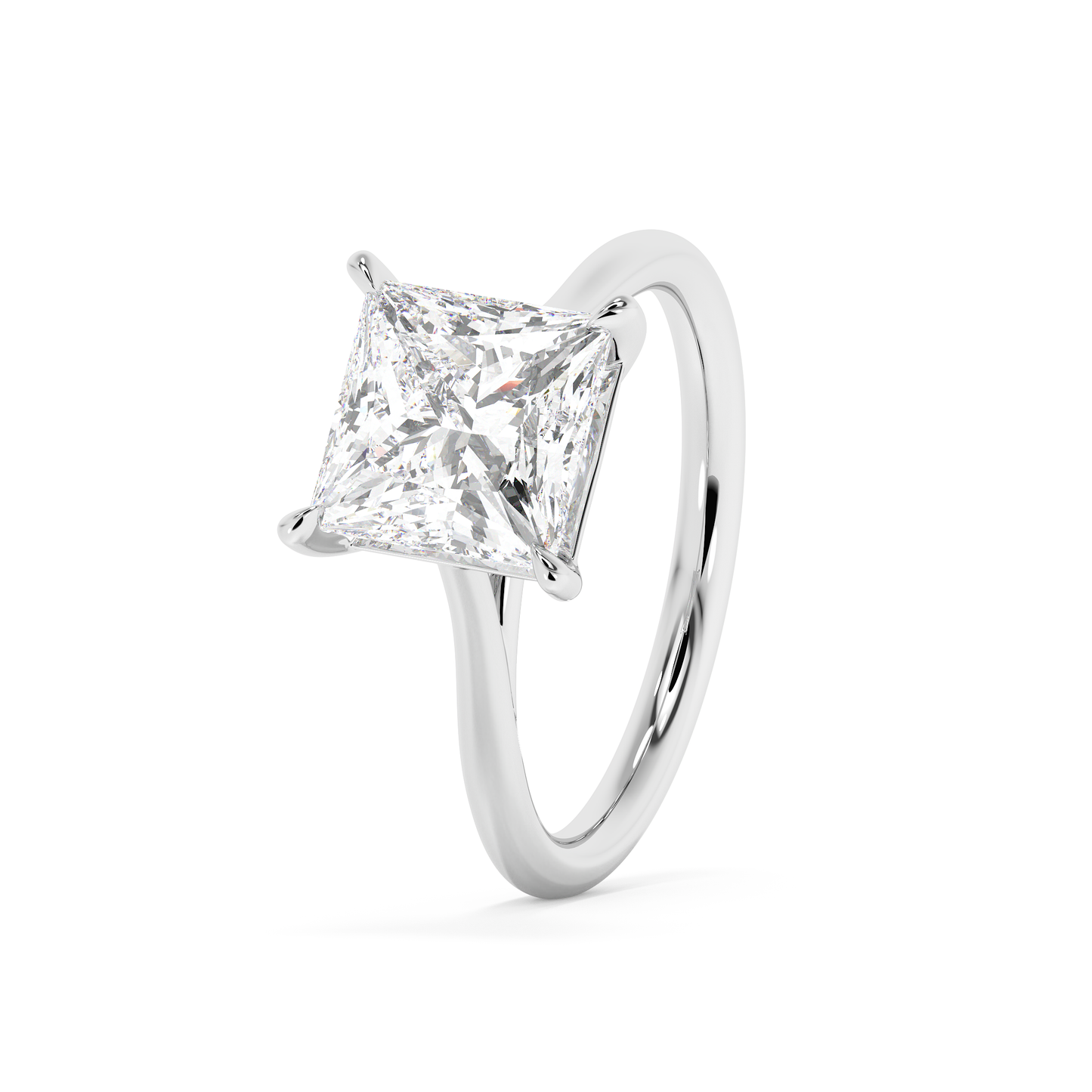 Emerald Solitaire Lab Grown Diamond Engagement Ring