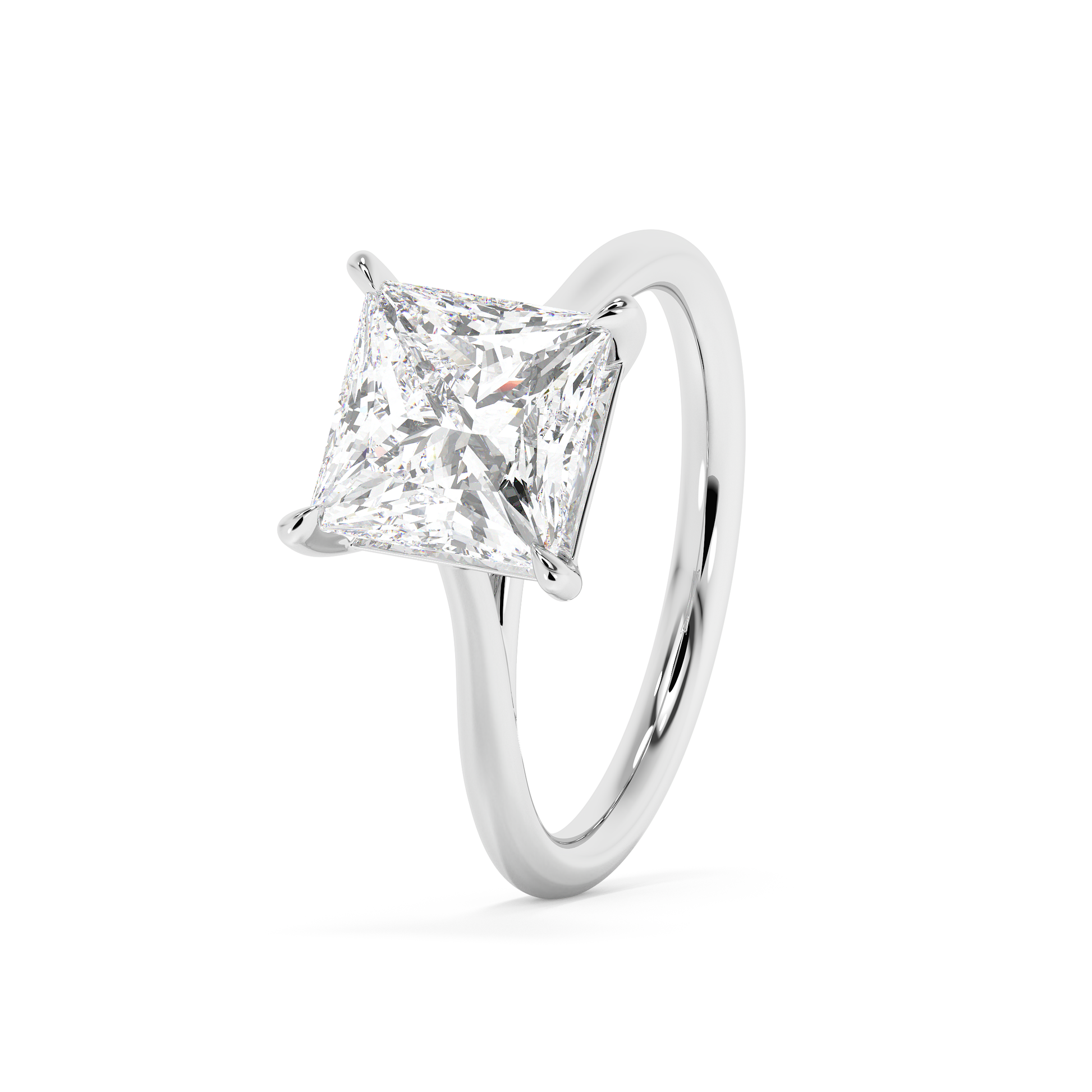 Emerald Solitaire Lab Grown Diamond Engagement Ring