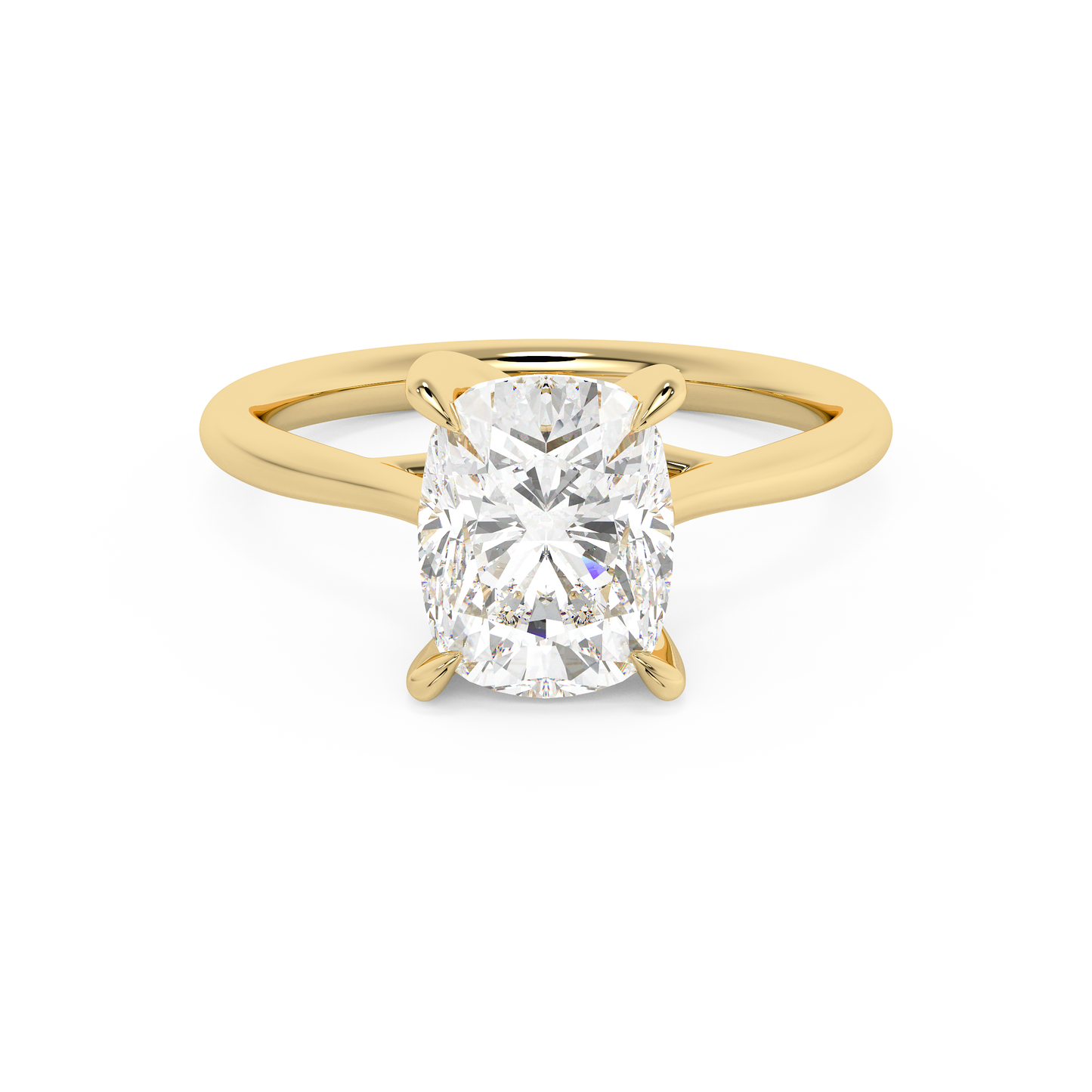 Emerald Solitaire Lab Grown Diamond Engagement Ring