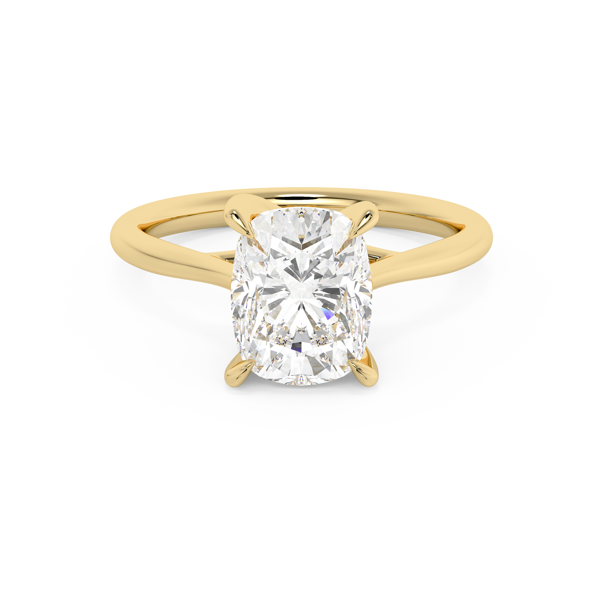 Emerald Solitaire Lab Grown Diamond Engagement Ring