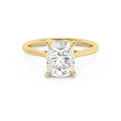 Emerald Solitaire Lab Grown Diamond Engagement Ring