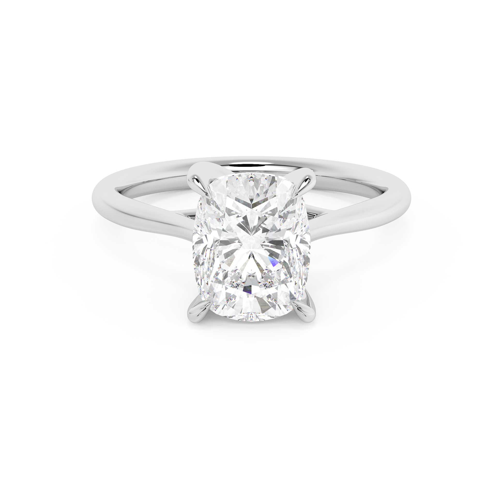 Emerald Solitaire Lab Grown Diamond Engagement Ring