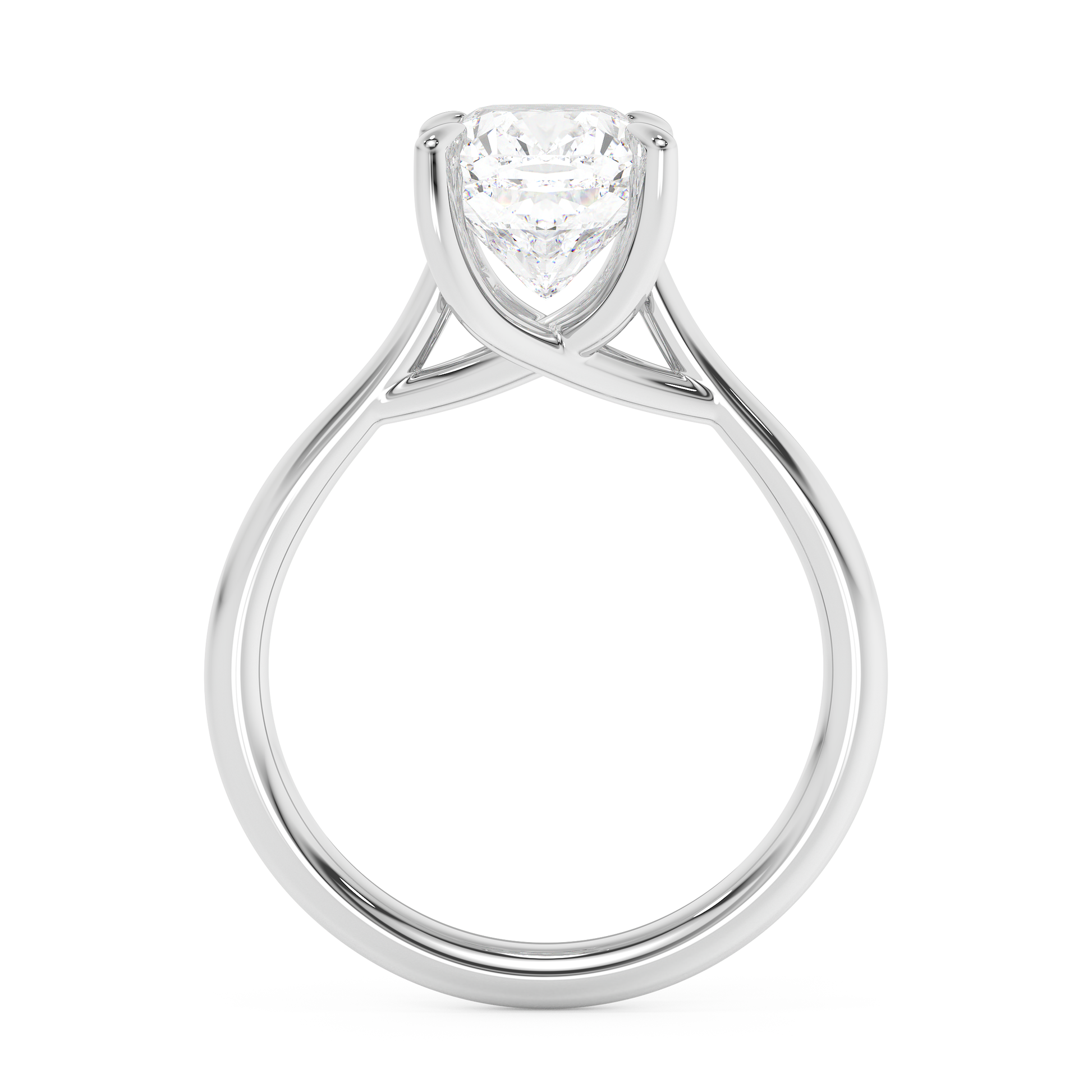 Emerald Solitaire Lab Grown Diamond Engagement Ring