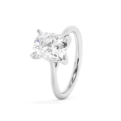 Emerald Solitaire Lab Grown Diamond Engagement Ring