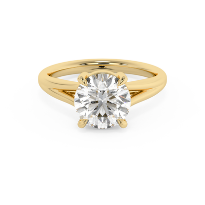 Emerald Solitaire Lab Grown Diamond Engagement Ring