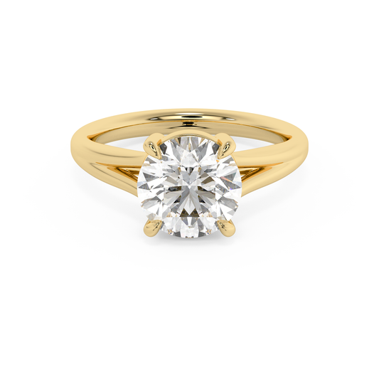Emerald Solitaire Lab Grown Diamond Engagement Ring