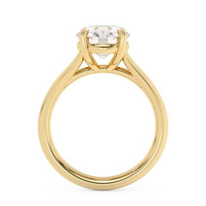 Emerald Solitaire Lab Grown Diamond Engagement Ring