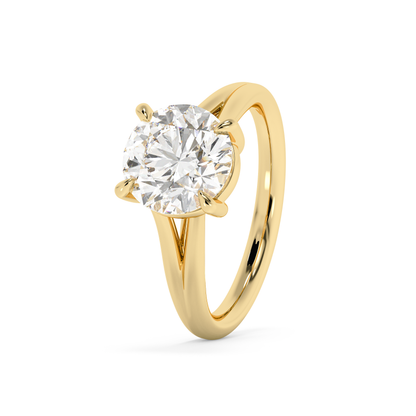 Emerald Solitaire Lab Grown Diamond Engagement Ring