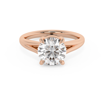 Emerald Solitaire Lab Grown Diamond Engagement Ring
