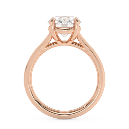 Emerald Solitaire Lab Grown Diamond Engagement Ring