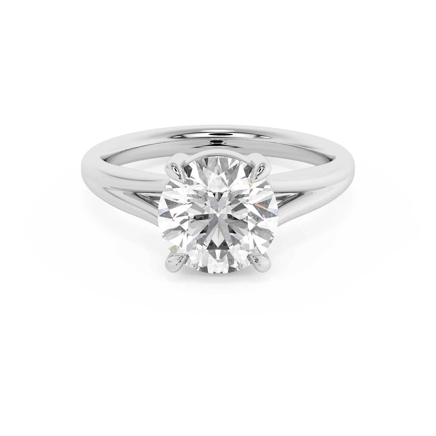 Emerald Solitaire Lab Grown Diamond Engagement Ring