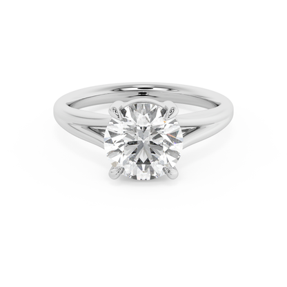 Emerald Solitaire Lab Grown Diamond Engagement Ring