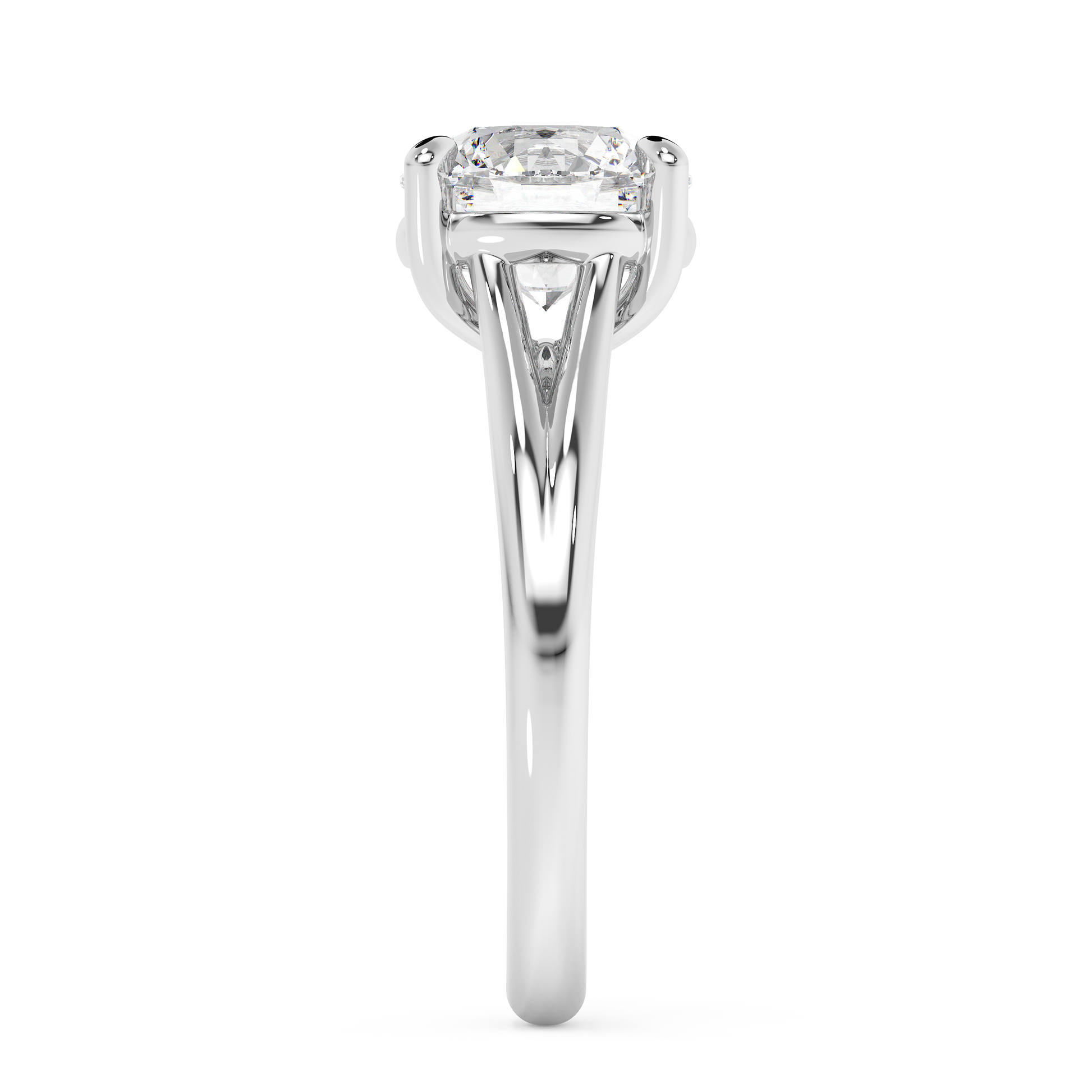 Emerald Solitaire Lab Grown Diamond Engagement Ring