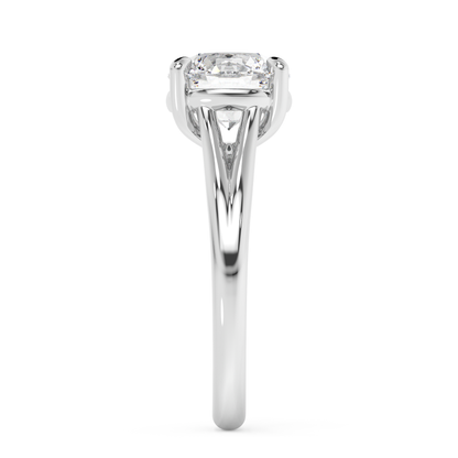 Emerald Solitaire Lab Grown Diamond Engagement Ring