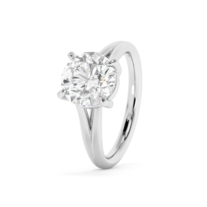 Emerald Solitaire Lab Grown Diamond Engagement Ring