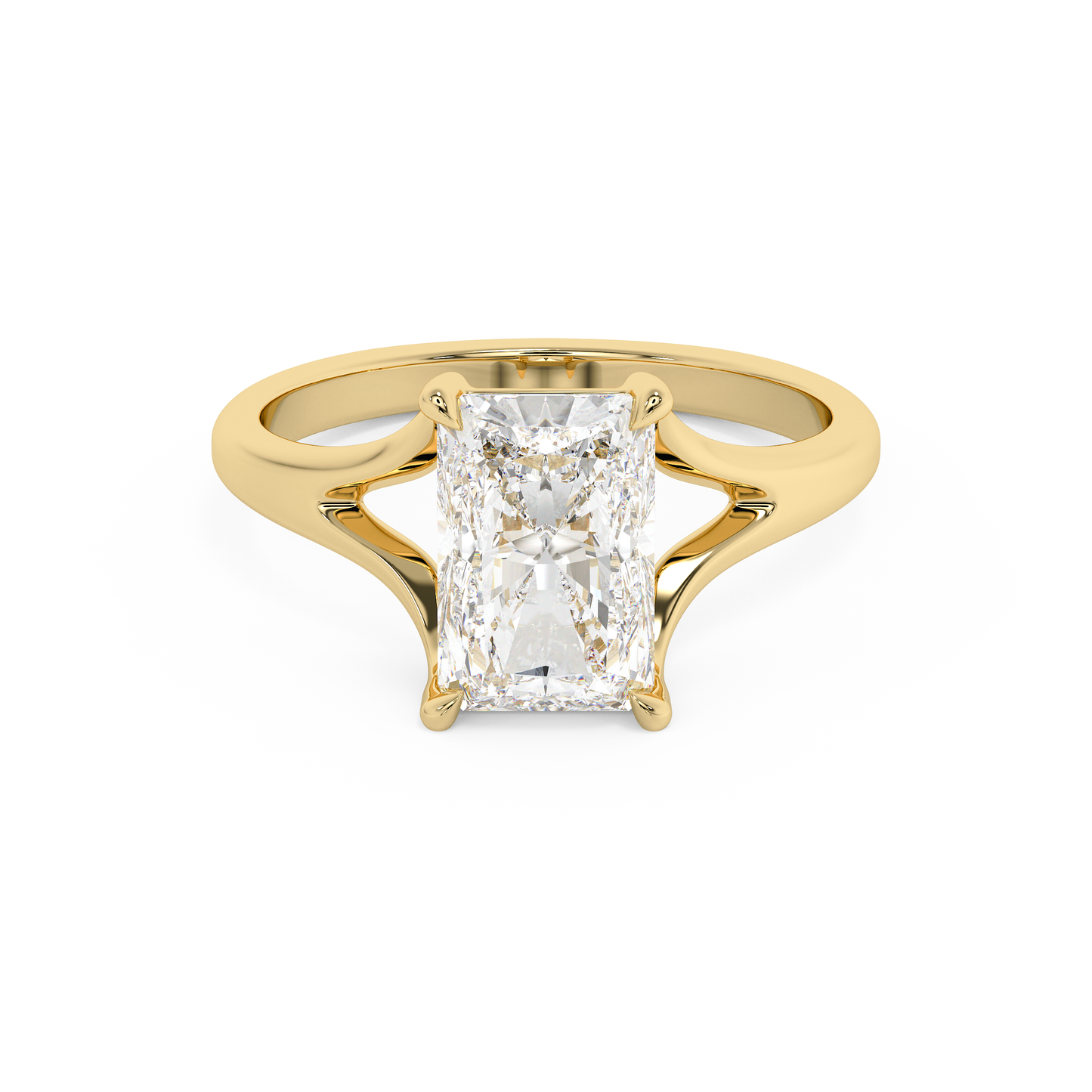 Emerald Solitaire Lab Grown Diamond Engagement Ring