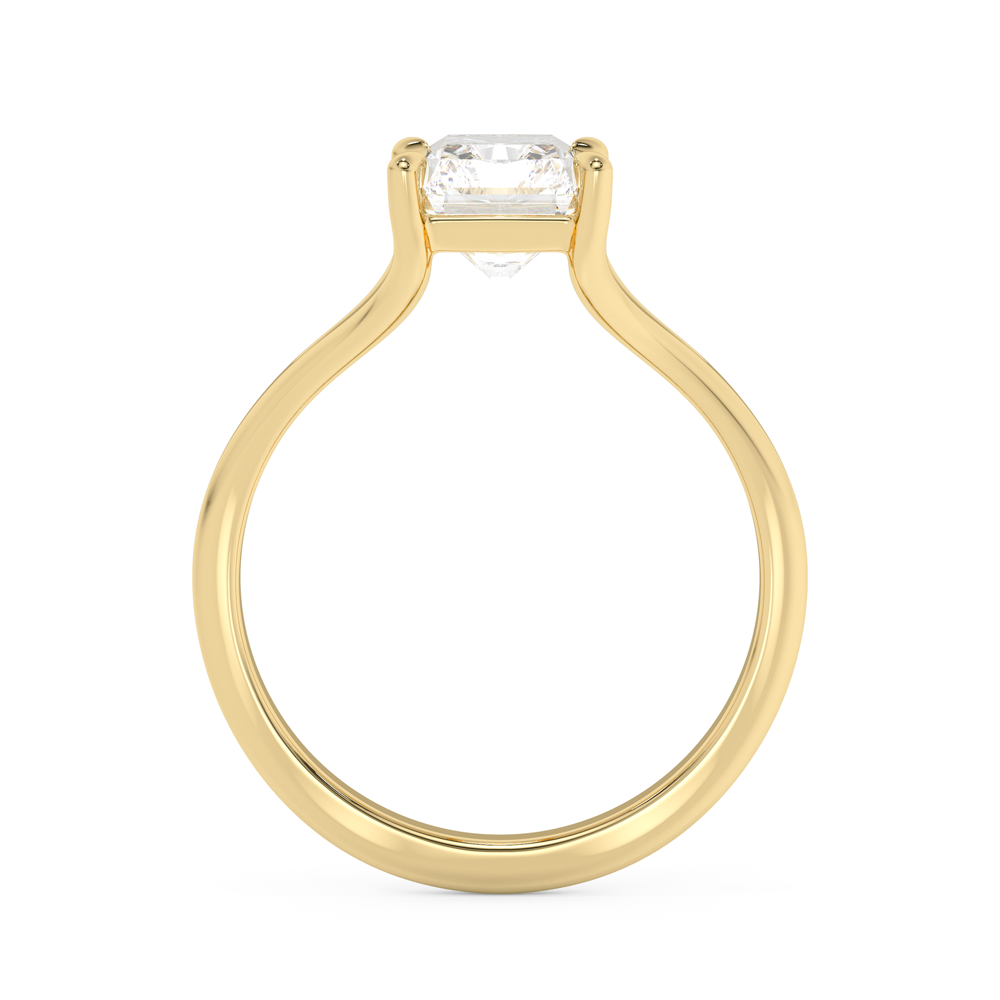 Emerald Solitaire Lab Grown Diamond Engagement Ring