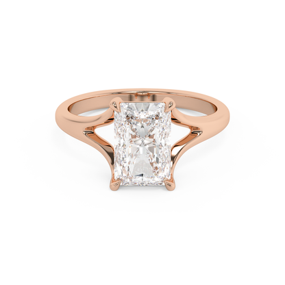Emerald Solitaire Lab Grown Diamond Engagement Ring