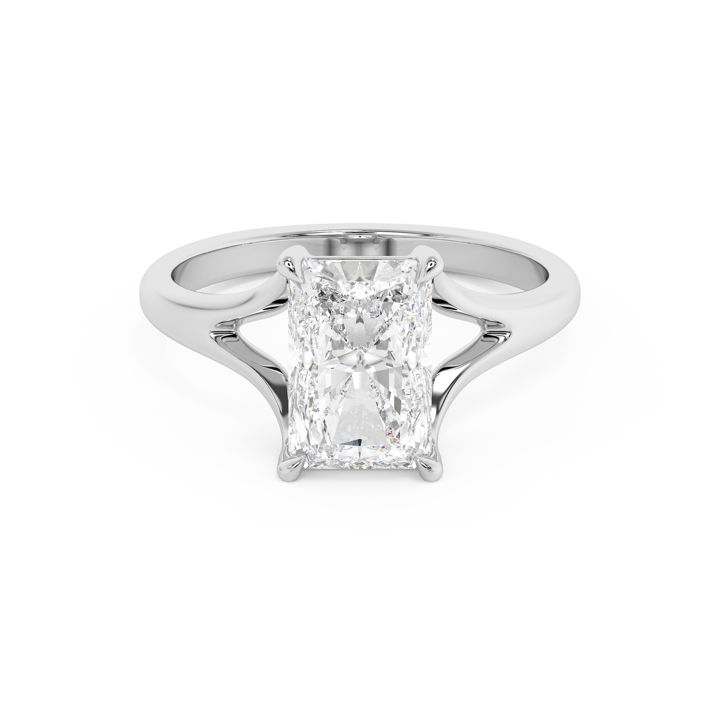Emerald Solitaire Lab Grown Diamond Engagement Ring