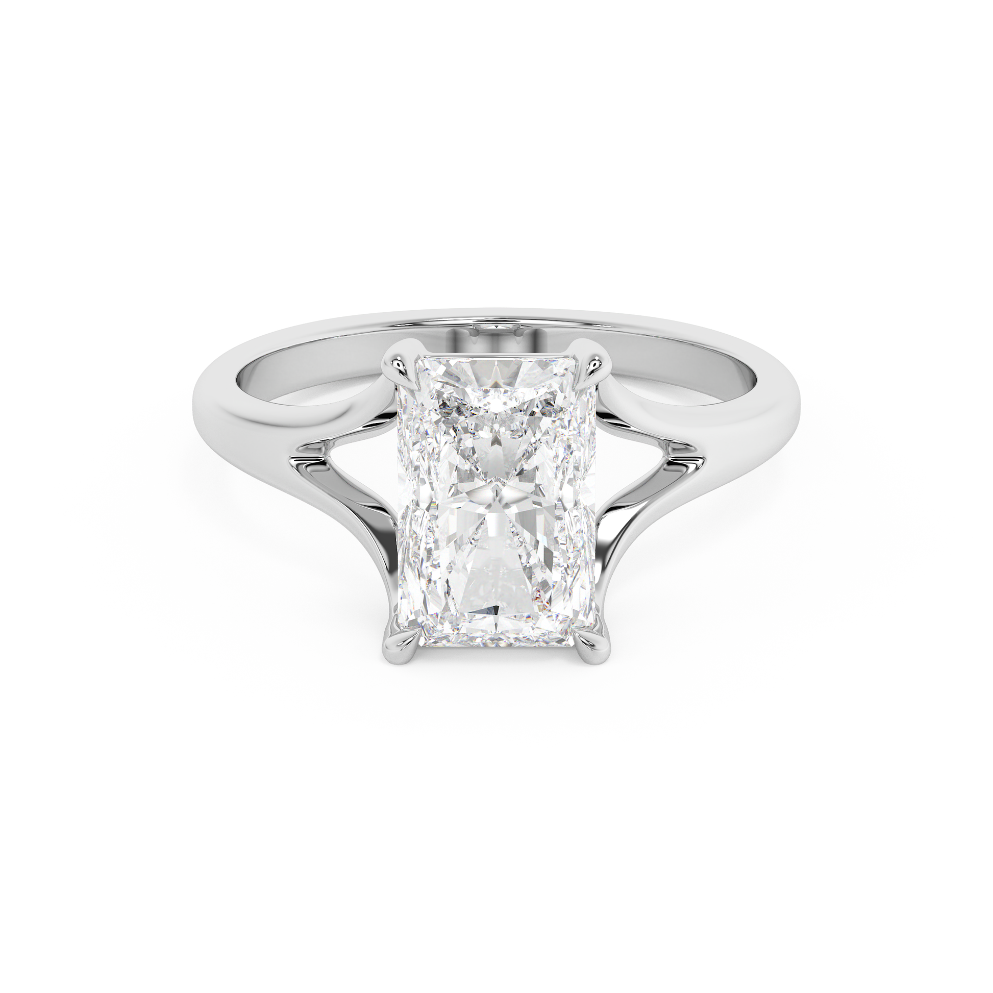 Emerald Solitaire Lab Grown Diamond Engagement Ring